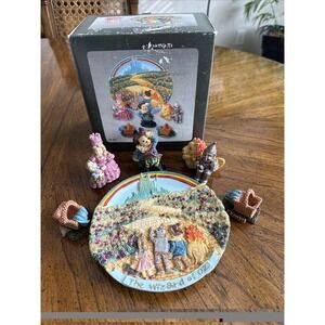 Vintage 1997 Popular Imports Wizard of Oz Tiny Sculpted Miniature Tea Set